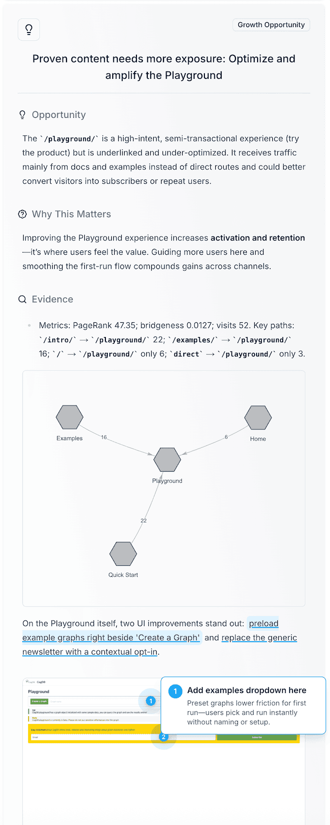 AI processing visual page analysis and content gaps