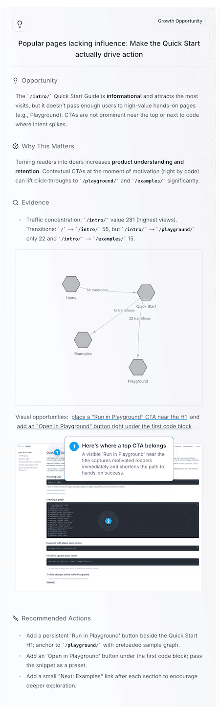AI generating personalized growth recommendations