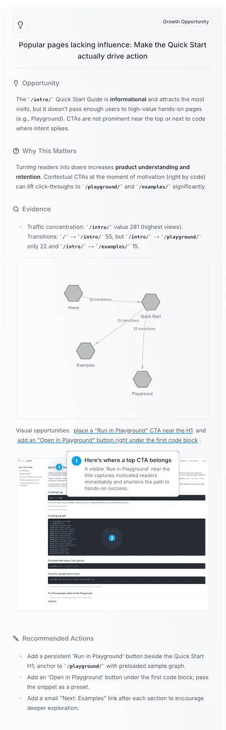 AI generating personalized growth recommendations